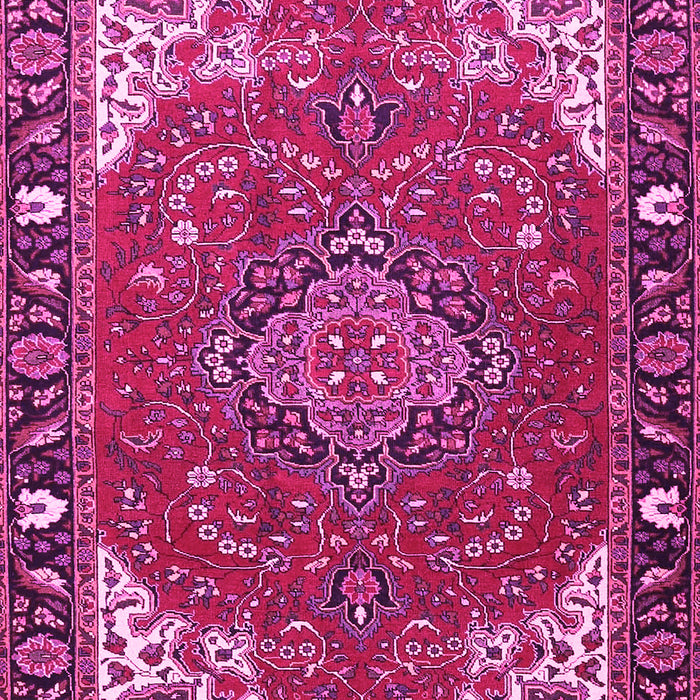 Machine Washable Medallion Pink Traditional Rug, wshtr4511pnk