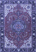 Medallion Blue Traditional Rug, tr4511blu