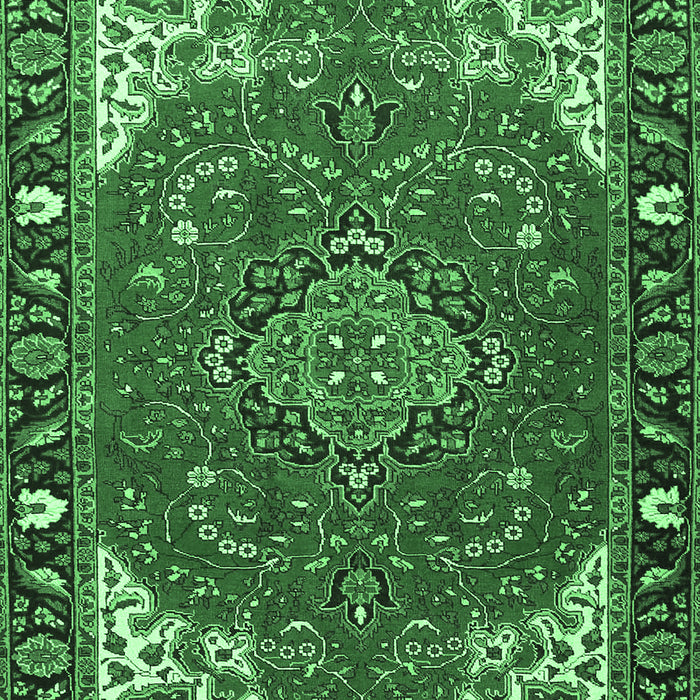 Medallion Emerald Green Traditional Rug, tr4511emgrn