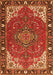 Serging Thickness of Machine Washable Medallion Orange Traditional Area Rugs, wshtr4511org