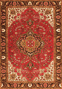 Medallion Orange Traditional Rug, tr4511org