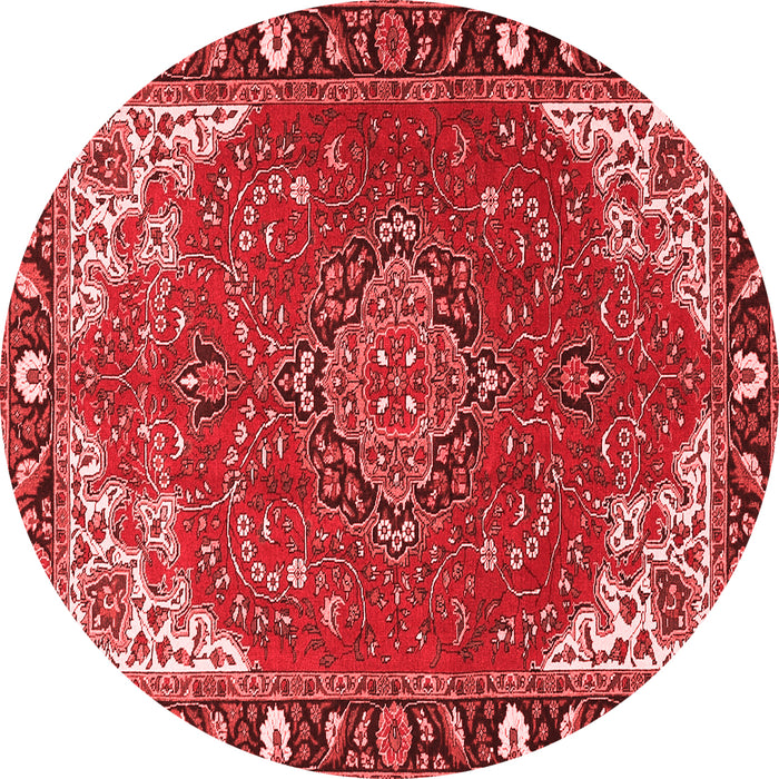 Machine Washable Medallion Red Traditional Rug, wshtr4511red