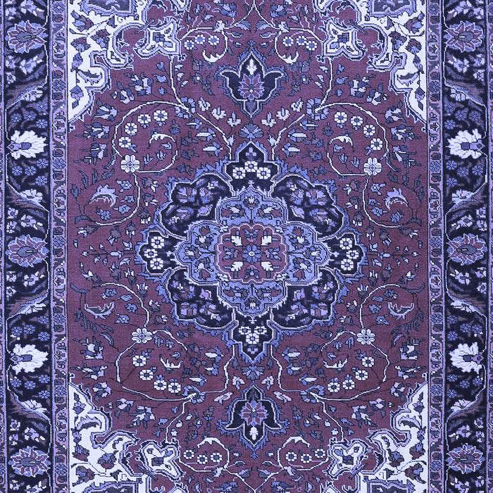 Machine Washable Medallion Blue Traditional Rug, wshtr4511blu