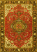 Medallion Yellow Traditional Rug, tr4511yw