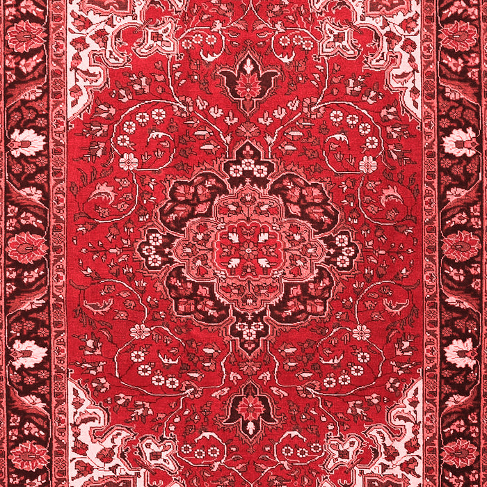 Machine Washable Medallion Red Traditional Rug, wshtr4511red