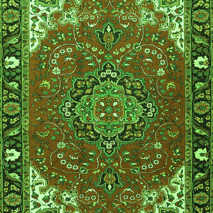 Serging Thickness of Machine Washable Medallion Green Traditional Area Rugs, wshtr4511grn