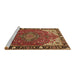 Sideview of Machine Washable Medallion Brown Traditional Rug, wshtr4511brn