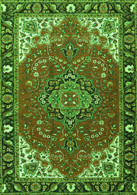 Medallion Green Traditional Rug, tr4511grn