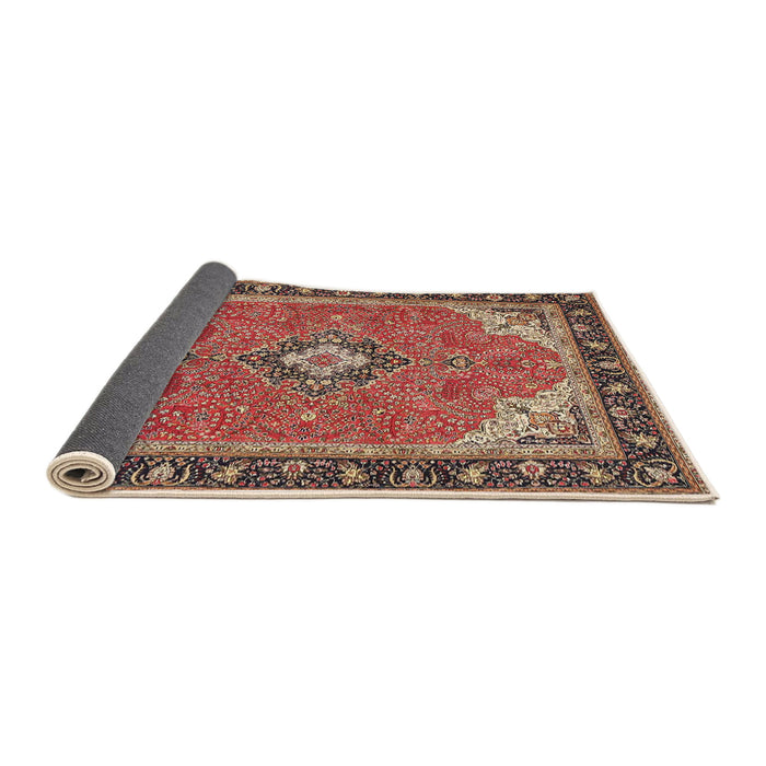 Sideview of Traditional Saffron Red Medallion Rug, tr4512