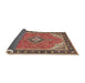 Sideview of Traditional Saffron Red Medallion Rug, tr4512