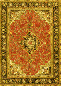 Medallion Yellow Traditional Rug, tr4512yw