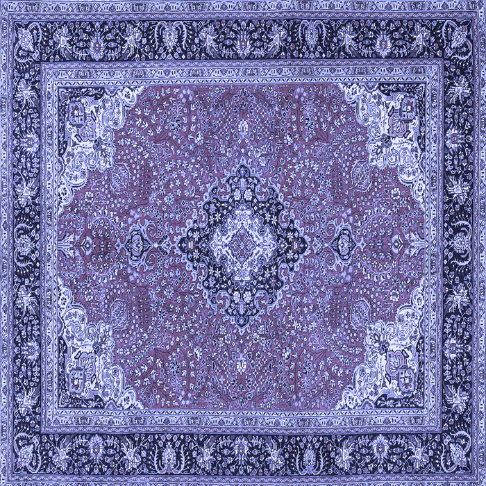 Square Medallion Blue Traditional Rug, tr4512blu