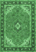 Machine Washable Medallion Emerald Green Traditional Area Rugs, wshtr4512emgrn