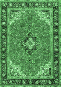 Medallion Emerald Green Traditional Rug, tr4512emgrn