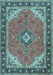 Medallion Light Blue Traditional Rug, tr4512lblu