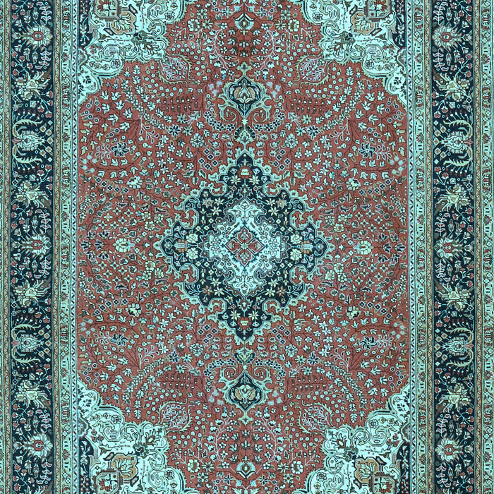 Medallion Light Blue Traditional Rug, tr4512lblu