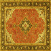 Square Medallion Yellow Traditional Rug, tr4512yw