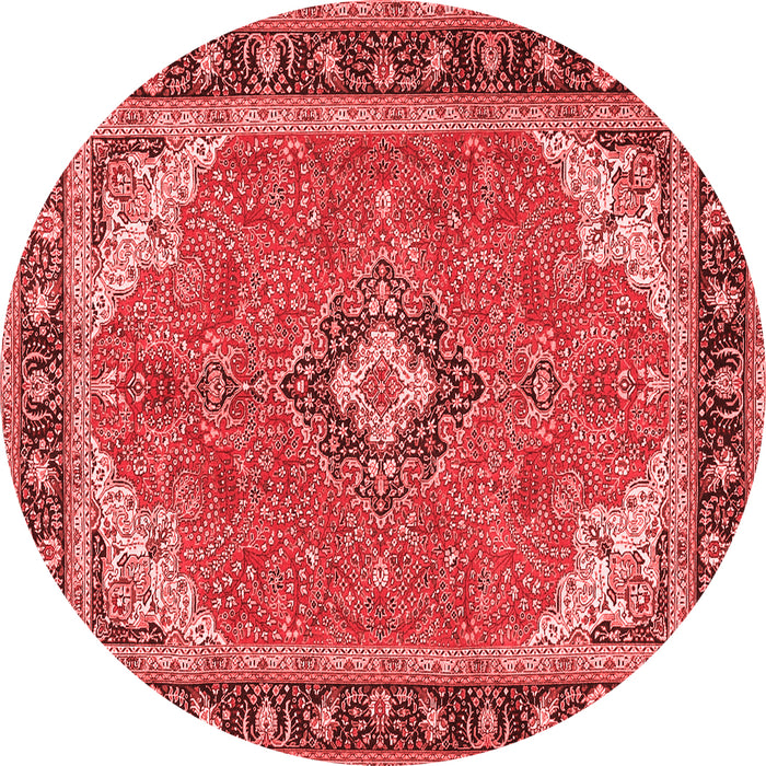 Machine Washable Medallion Red Traditional Rug, wshtr4512red