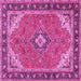 Square Medallion Pink Traditional Rug, tr4512pnk