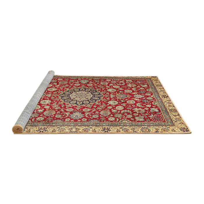 Sideview of Machine Washable Traditional Red Rug, wshtr4513