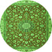 Machine Washable Medallion Green Traditional Area Rugs, wshtr4513grn