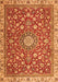 Medallion Orange Traditional Rug, tr4513org