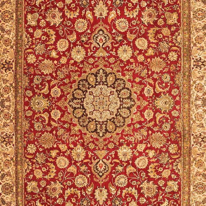 Medallion Orange Traditional Rug, tr4513org