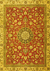 Medallion Yellow Traditional Rug, tr4513yw