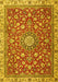 Medallion Yellow Traditional Rug, tr4513yw