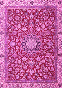 Medallion Pink Traditional Rug, tr4513pnk