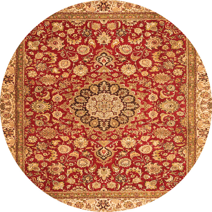 Machine Washable Medallion Orange Traditional Area Rugs, wshtr4513org
