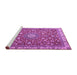 Sideview of Machine Washable Medallion Purple Traditional Area Rugs, wshtr4513pur