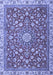 Medallion Blue Traditional Rug, tr4513blu