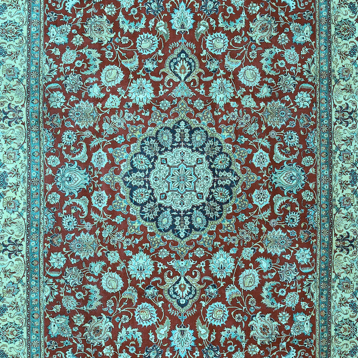 Medallion Light Blue Traditional Rug, tr4513lblu