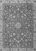 Serging Thickness of Machine Washable Medallion Gray Traditional Rug, wshtr4513gry