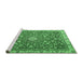 Sideview of Machine Washable Medallion Emerald Green Traditional Area Rugs, wshtr4513emgrn