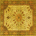 Square Persian Yellow Traditional Rug, tr4514yw
