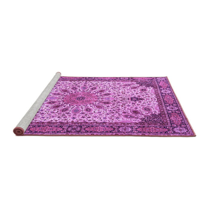 Sideview of Machine Washable Persian Purple Traditional Area Rugs, wshtr4514pur
