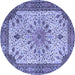 Round Persian Blue Traditional Rug, tr4514blu