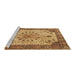 Sideview of Machine Washable Persian Brown Traditional Rug, wshtr4514brn