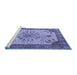 Sideview of Machine Washable Persian Blue Traditional Rug, wshtr4514blu