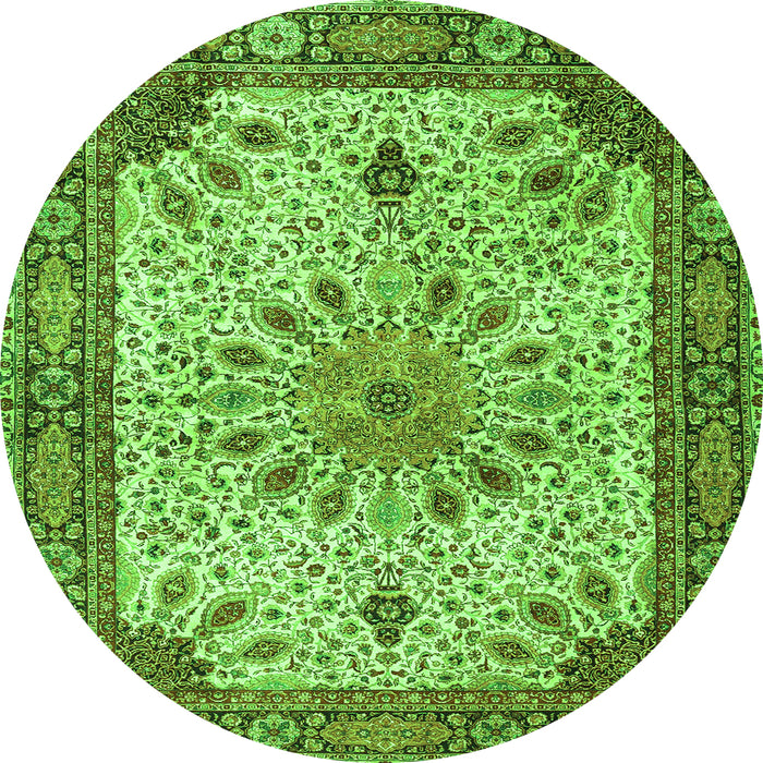 Square Persian Green Traditional Rug, tr4514grn