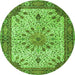Square Persian Green Traditional Rug, tr4514grn