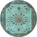 Round Persian Light Blue Traditional Rug, tr4514lblu