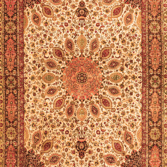 Serging Thickness of Machine Washable Persian Orange Traditional Area Rugs, wshtr4514org