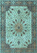 Machine Washable Persian Light Blue Traditional Rug, wshtr4514lblu