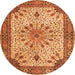 Machine Washable Persian Orange Traditional Area Rugs, wshtr4514org