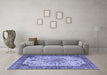 Machine Washable Persian Blue Traditional Rug in a Living Room, wshtr4514blu