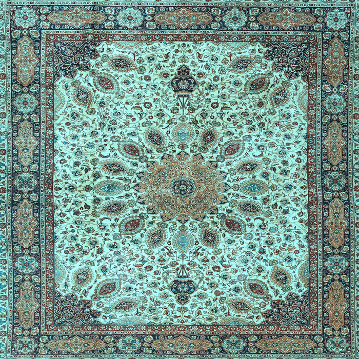 Square Machine Washable Persian Light Blue Traditional Rug, wshtr4514lblu