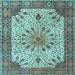 Square Machine Washable Persian Light Blue Traditional Rug, wshtr4514lblu